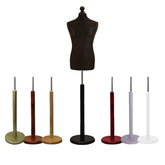 Male Tailors Mannequin Black With Choice of Round Base stands