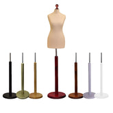 Female Tailors Dummy Cream with Choice of Round Base Stands