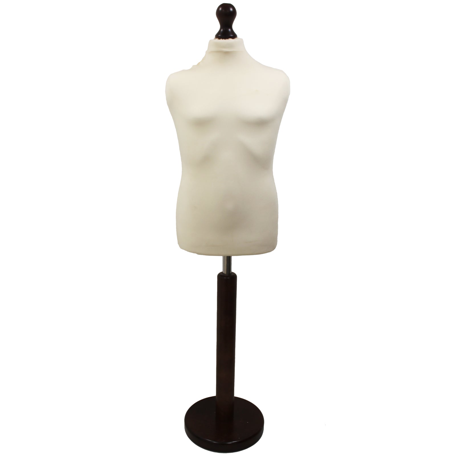 Children's Tailors Dummy Age 10-12 Years Cream With Choice of Darkwood Round Base stands Children's Tailors Dummy Age 10-12 Years Cream With Choice of Darkwood Round Base stands