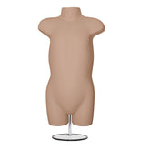 Children's Plastic Dark skin Mannequin Body Form with Round base stand
