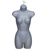 Female Full Size Silver Hanging Body Form Display Mannequin