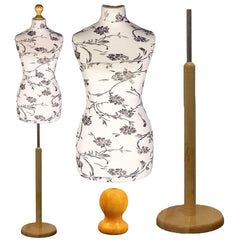 Black floral Mannequin with light wood tripod