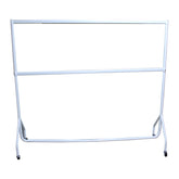 White Steel Heavy Duty Clothes Rail Double Hanging 2Tier Storage