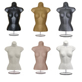 Half 3/4 female Hanging Plastic Mannequin Body Form with Round base stand