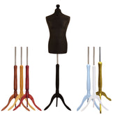 Male Dressmakers Mannequin Black With Choice of Tripod stands