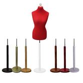 Female Dressmakers Mannequin Red with Choice of Round Base Stands