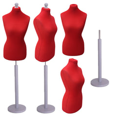 Adjustable female mannequin red torso for dressmaking