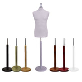 Male Tailors Dummy Silver With Choice of Round Base stands