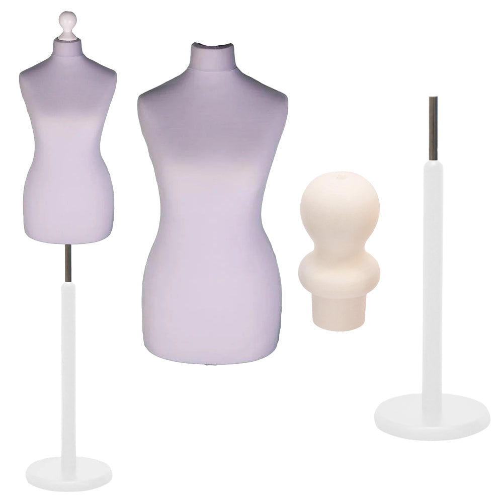 Display Geek Female Dressmakers Dummy Silver Torso with Whitewood Round Base Stand Display Geek Female Dressmakers Dummy Silver Torso with Whitewood Round Base Stand