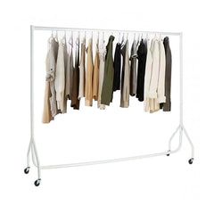 Display Geek White Heavy-Duty Clothes Rail