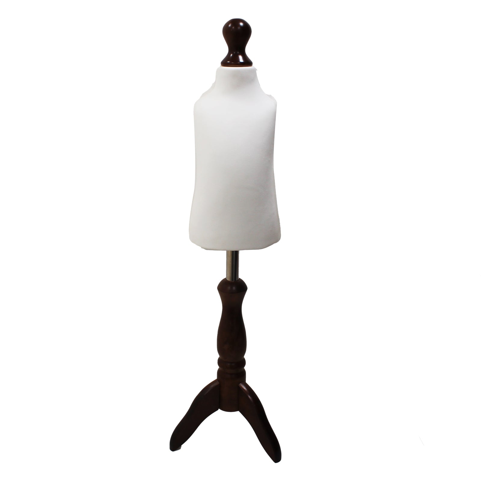 Children's Age 1 years Dressmakers Mannequin White With Choice of Darkwood Tripod stands Children's Age 1 years Dressmakers Mannequin White With Choice of Darkwood Tripod stands