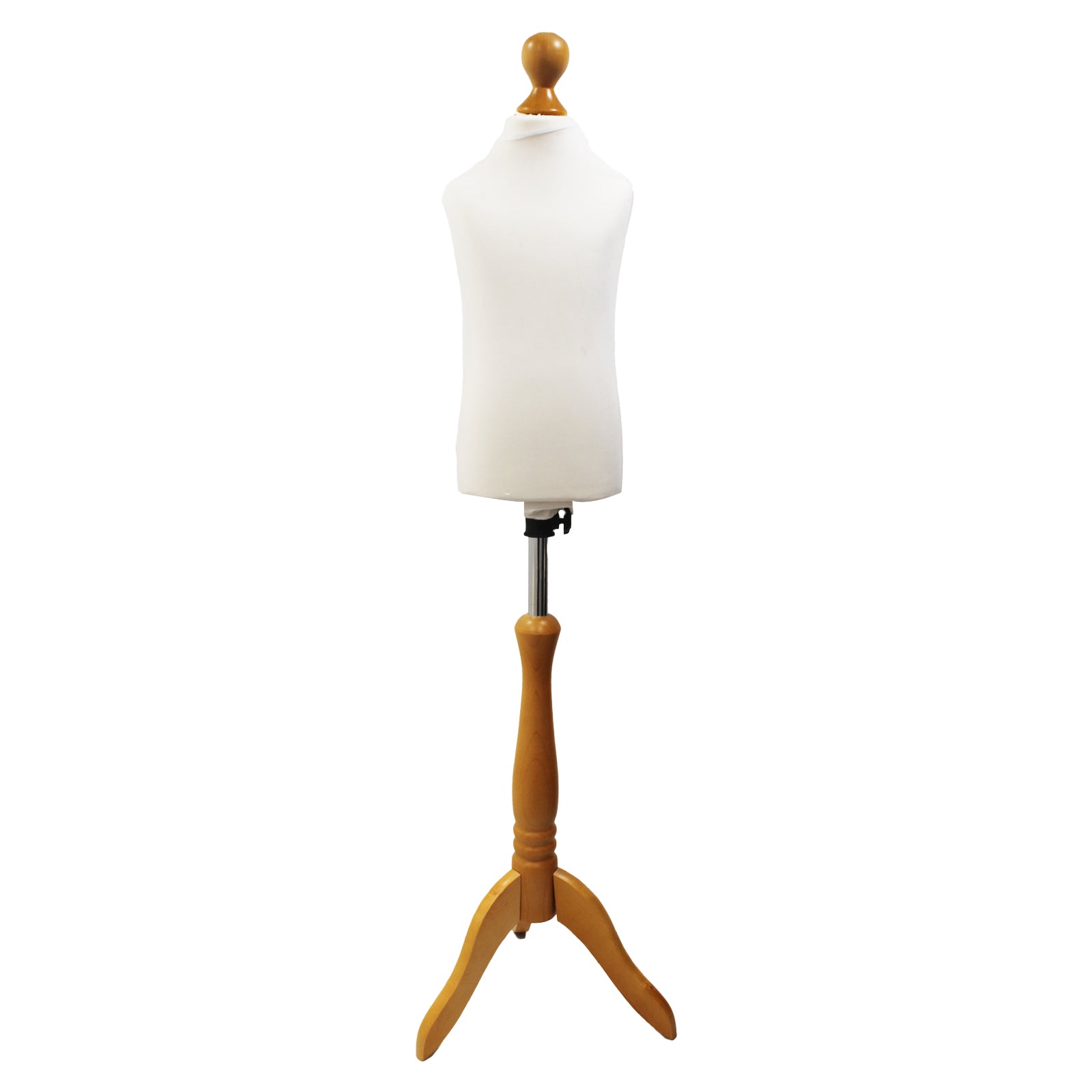 Children's Tailors Dummy Age 2-4 Years White With Choice of  lightwood Tripod stands Children's Tailors Dummy Age 2-4 Years White With Choice of  lightwood Tripod stands