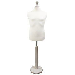 Children's Dressmakers Mannequin Age 10-12 Years White With Choice of white Round Base stands