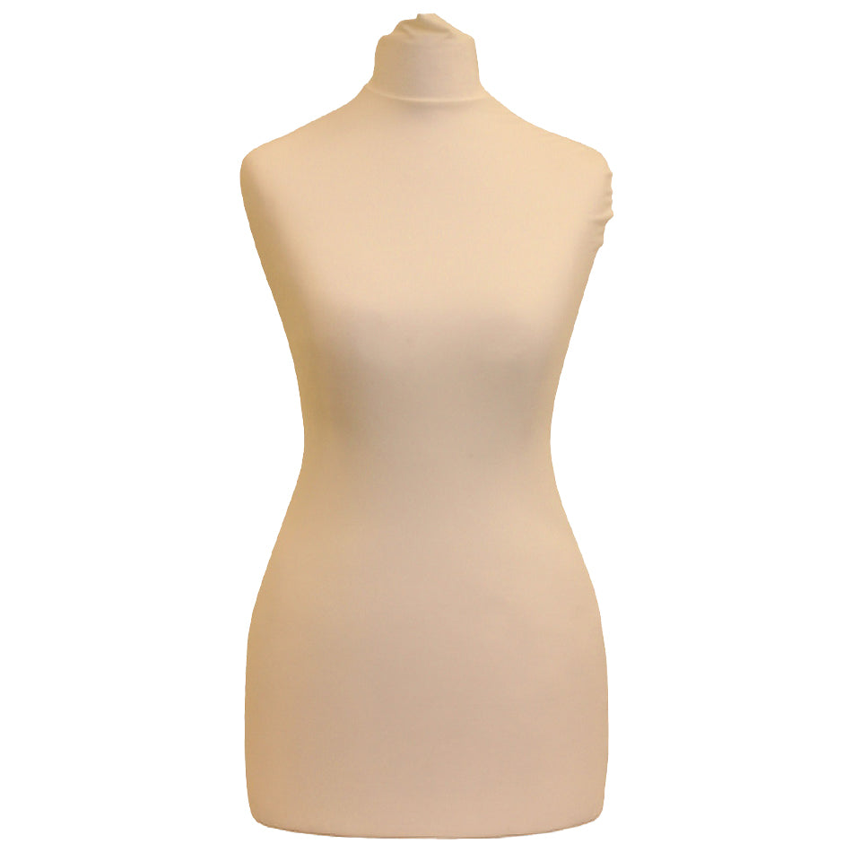 Display Geek Female Dressmakers Dummy Cream Torso with White Round Base Stand Display Geek Female Dressmakers Dummy Cream Torso with White Round Base Stand