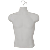 Half Body 3 Quarter Male Light skin Hanging Plastic Mannequin