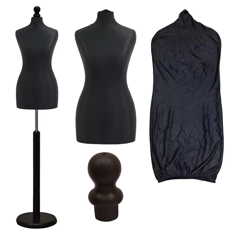Display Geek Female Tailors Dummy – Black Torso with Black Round base Stand Display Geek Female Tailors Dummy – Black Torso with Black Round base Stand