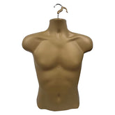 Half Body 3 Quarter Male Gold Hanging Plastic Mannequin
