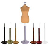 Female Tailors Mannequin Gold with Choice of Round Base Stands
