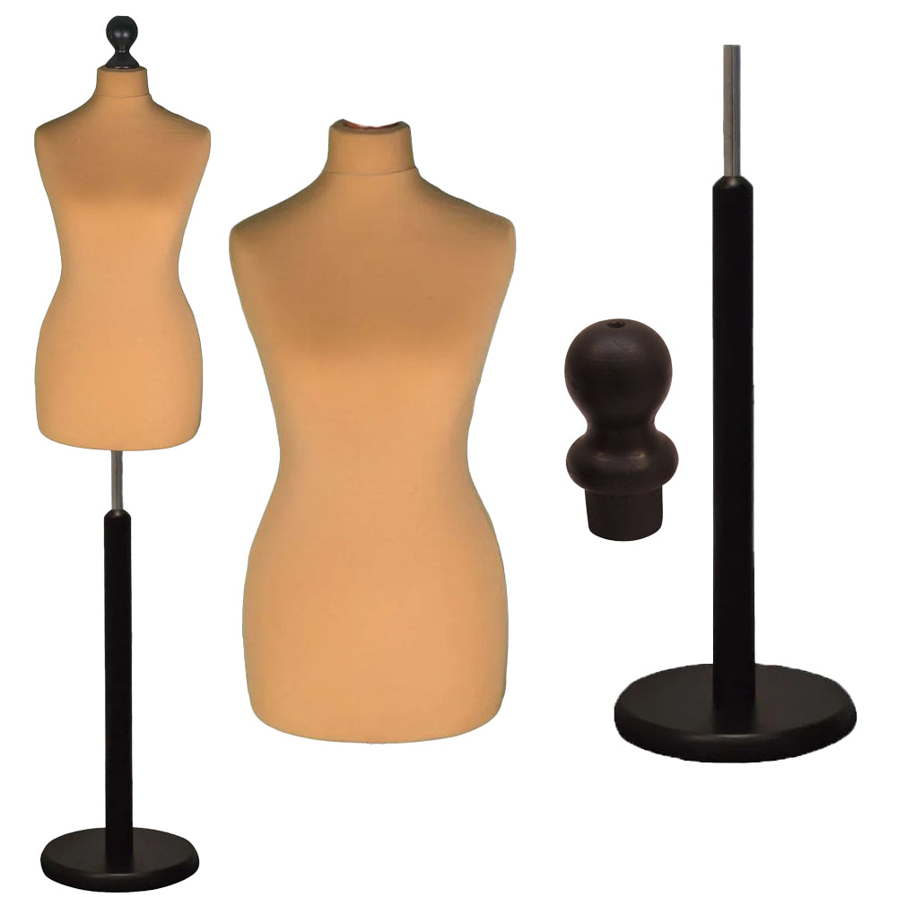 Display Geek Female Dressmakers Dummy Mannequin Gold Torso with Blackwood Round Base Stand Display Geek Female Dressmakers Dummy Mannequin Gold Torso with Blackwood Round Base Stand