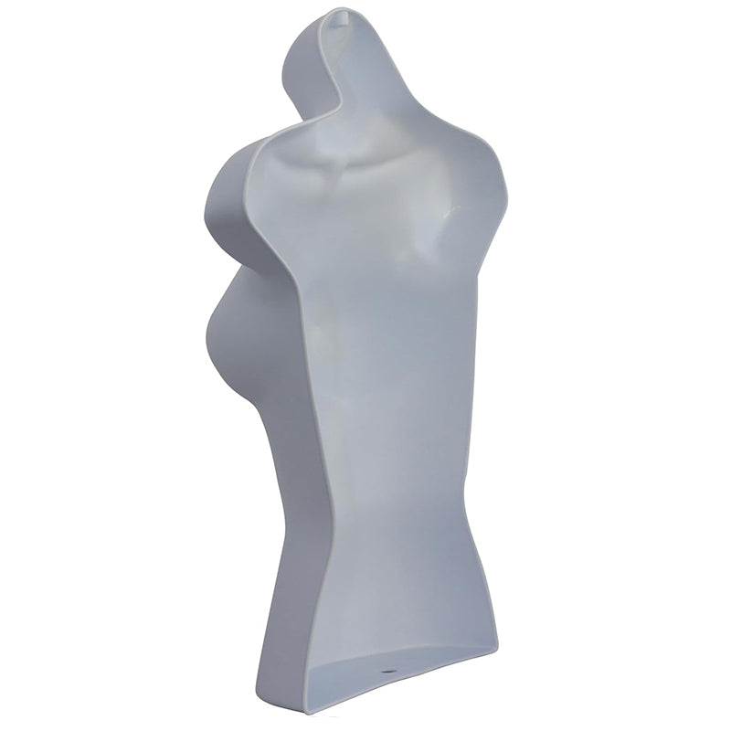 3/4 Female White Hanging Plastic Body Form 3/4 Female White Hanging Plastic Body Form