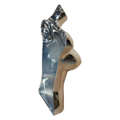 Female Shiny chrome 3 Quarter Hanging Body Form Mannequin sides