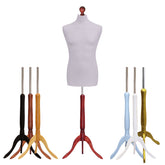 Male Tailors Mannequin Silver With Choice of Tripod stands