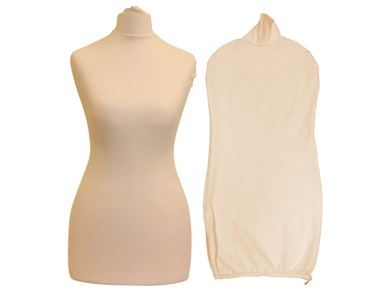 Display Geek Female Dressmakers Dummy Cream Torso with White Round Base Stand Display Geek Female Dressmakers Dummy Cream Torso with White Round Base Stand