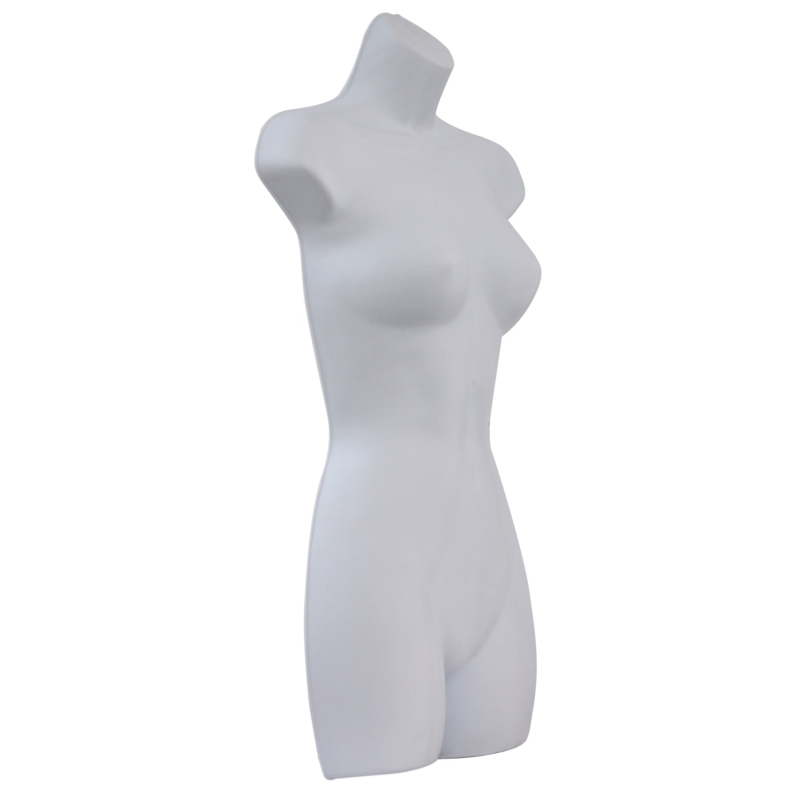 Female Full Size White Hanging Body Form Display Mannequin front right side Female Full Size White Hanging Body Form Display Mannequin front right side