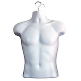 Half Body 3/4 Male white Hanging Plastic Mannequin
