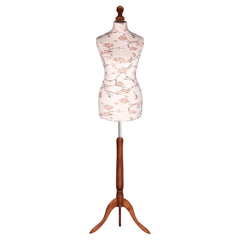 Brown Floral Mannequin with Darkwood Tripod Stand
