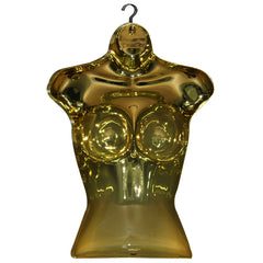 Female Shiny Gold 3 Quarter Hanging Body Form Mannequin