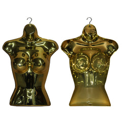 Female Shiny Gold 3 Quarter Hanging Body Form Mannequin