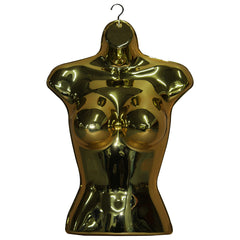Female Shiny Gold 3 Quarter Hanging Body Form Mannequin