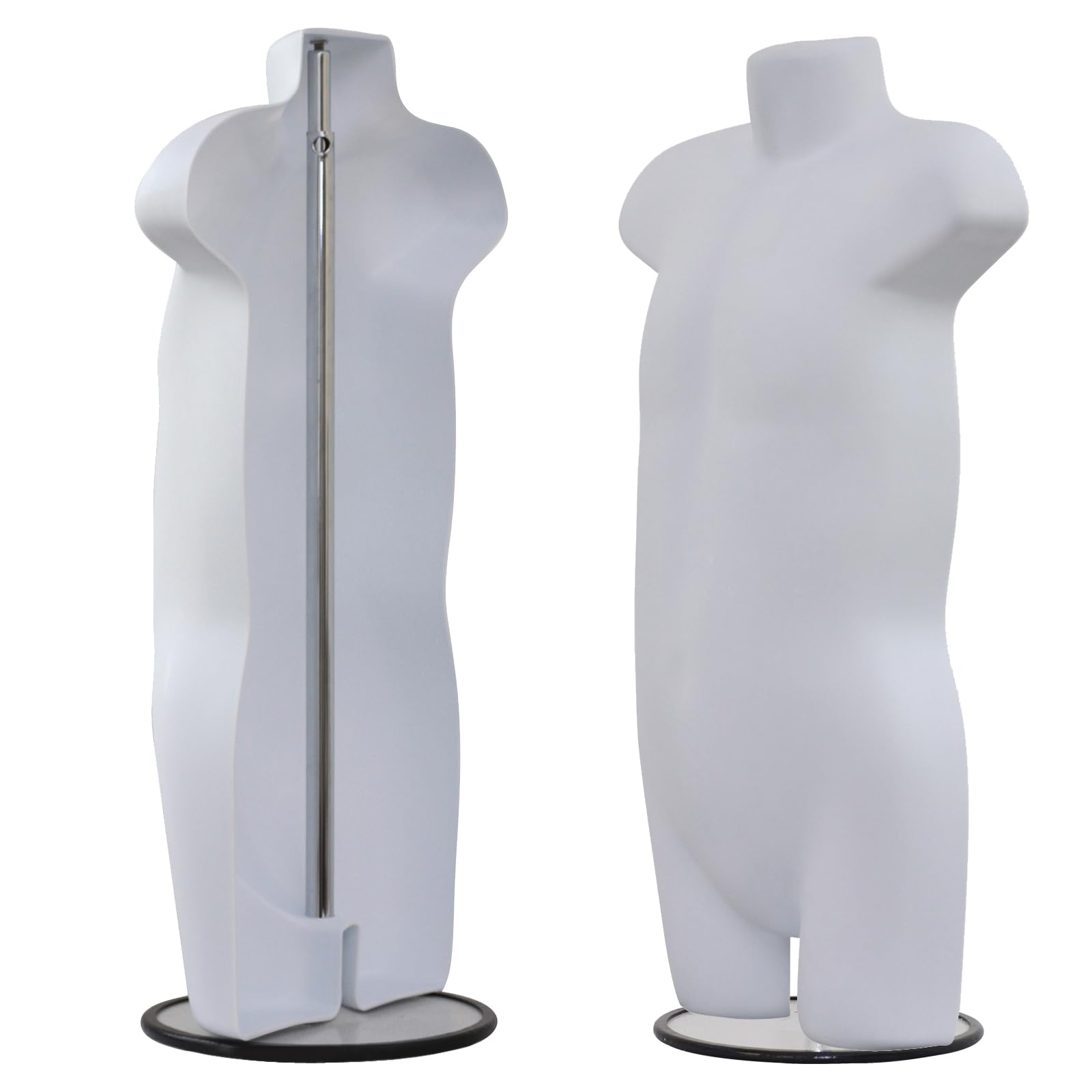 Kids Plastic White Mannequin Body Form with Round base stand 