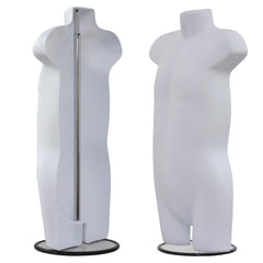 Kids Plastic White Mannequin Body Form with Round base stand 