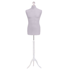 Male Tailors Mannequin Silver With Choice of white Tripod stands