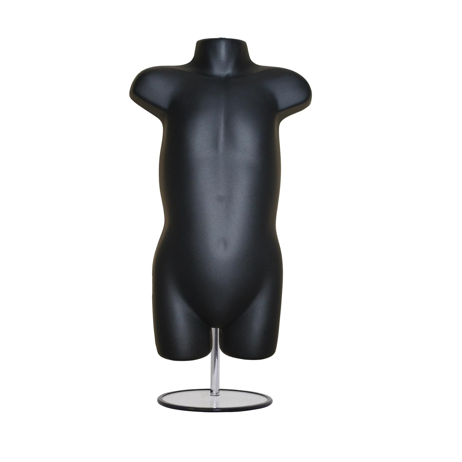 Children's Hanging Plastic Mannequin Body Form with Round base stand black