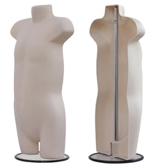Children's Plastic Light skin Mannequin Body Form with Round base stand