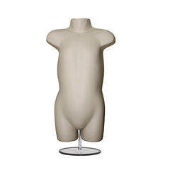 Children's Hanging Plastic Mannequin Body Form with Round base stand light skin