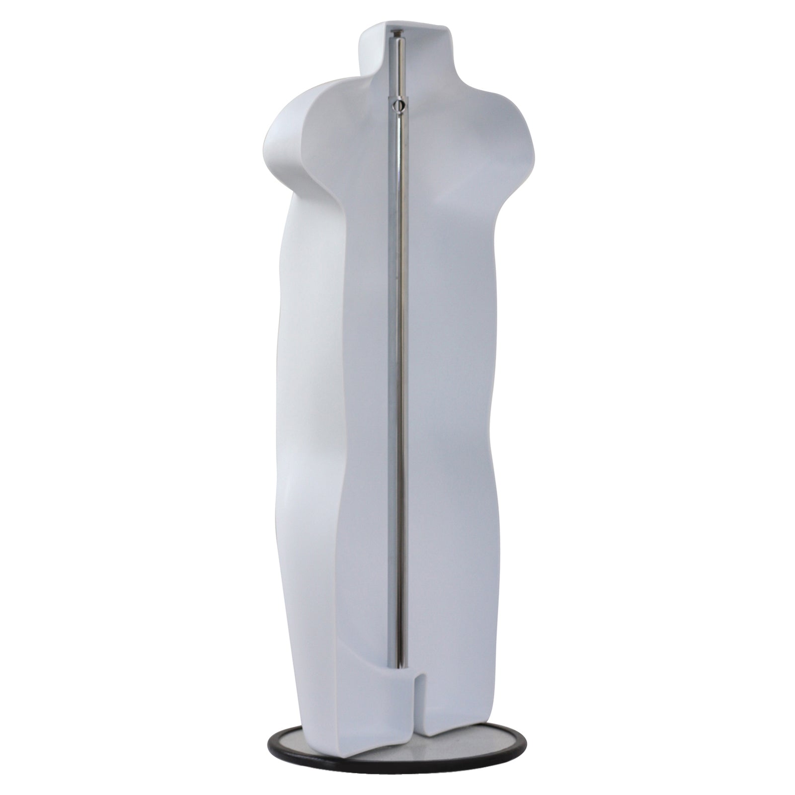 Children Plastic White Mannequin Body Form with silver Round base stand 