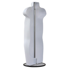 Children Plastic White Mannequin Body Form with silver Round base stand 