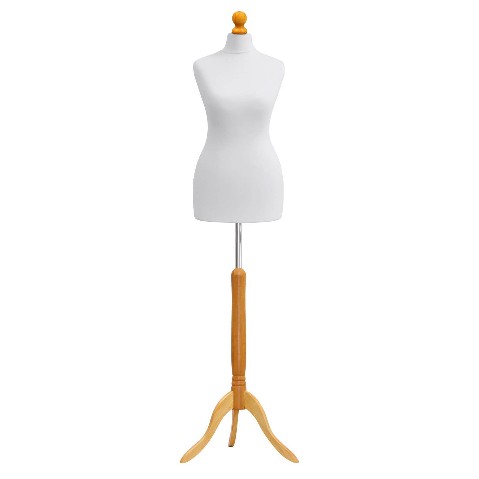 Female Tailors Mannequin White with choice of Tripod stands