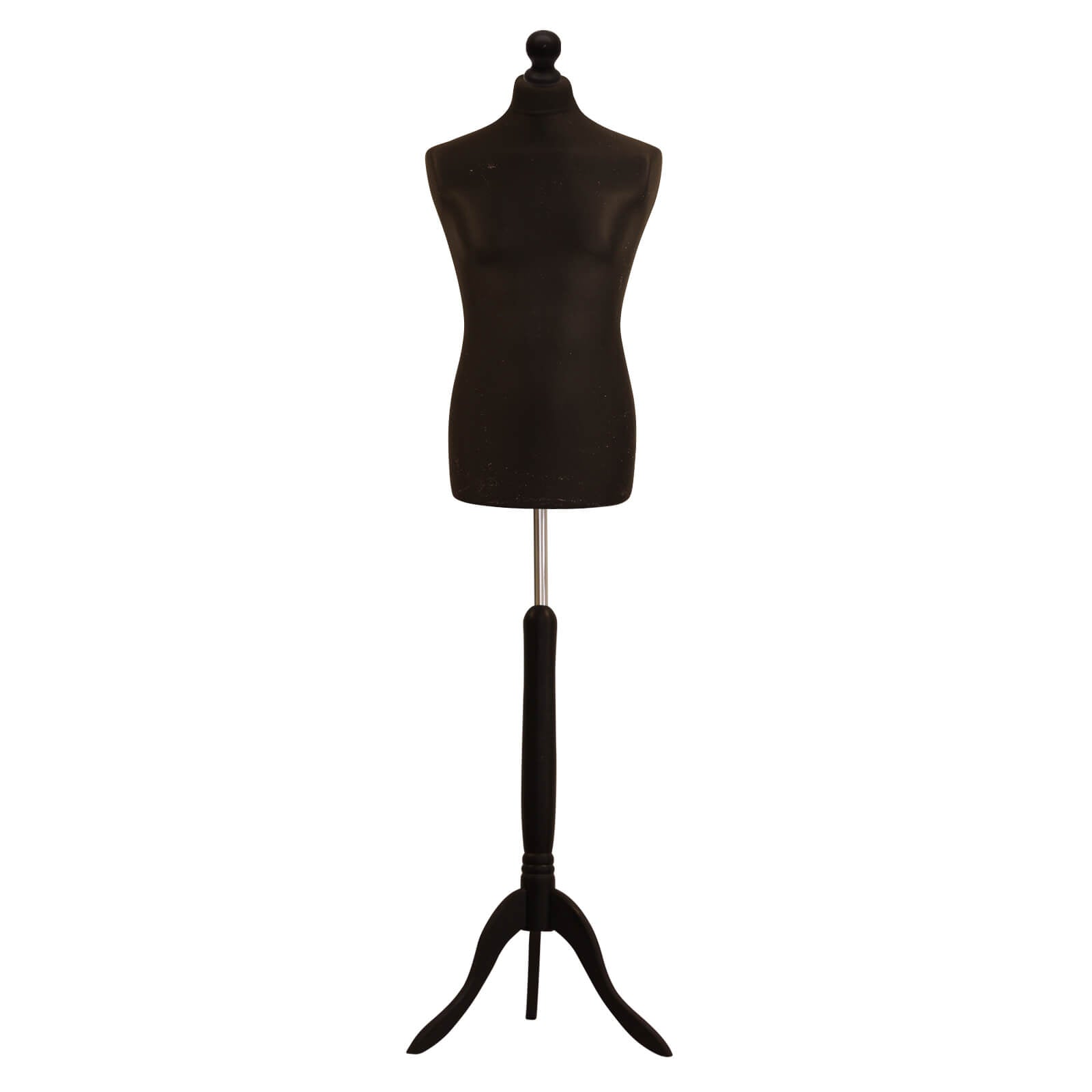 Male Dressmakers Mannequin Black With Blackwood Tripod stand