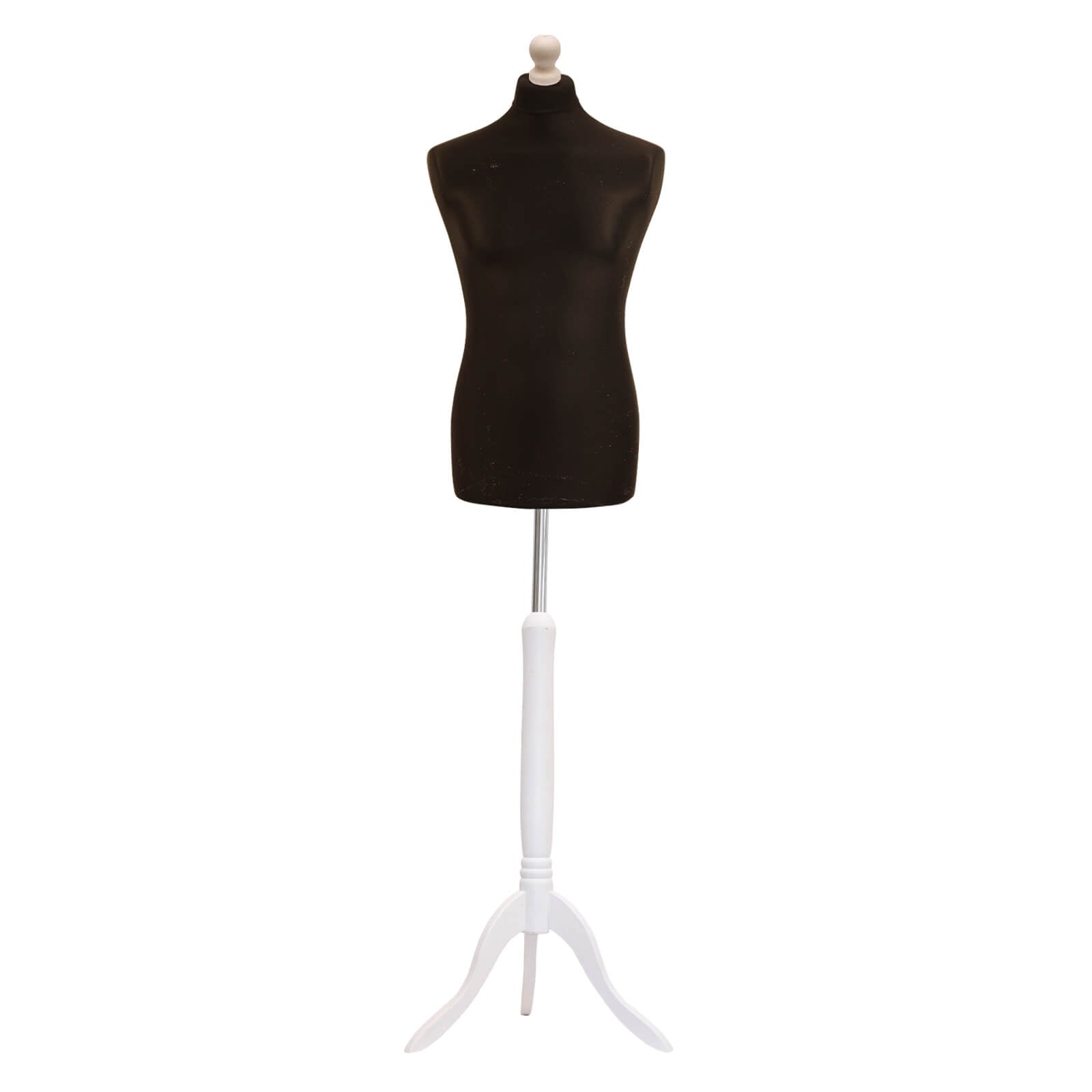 Male Dressmakers Mannequin Black With Whitewood Tripod stand