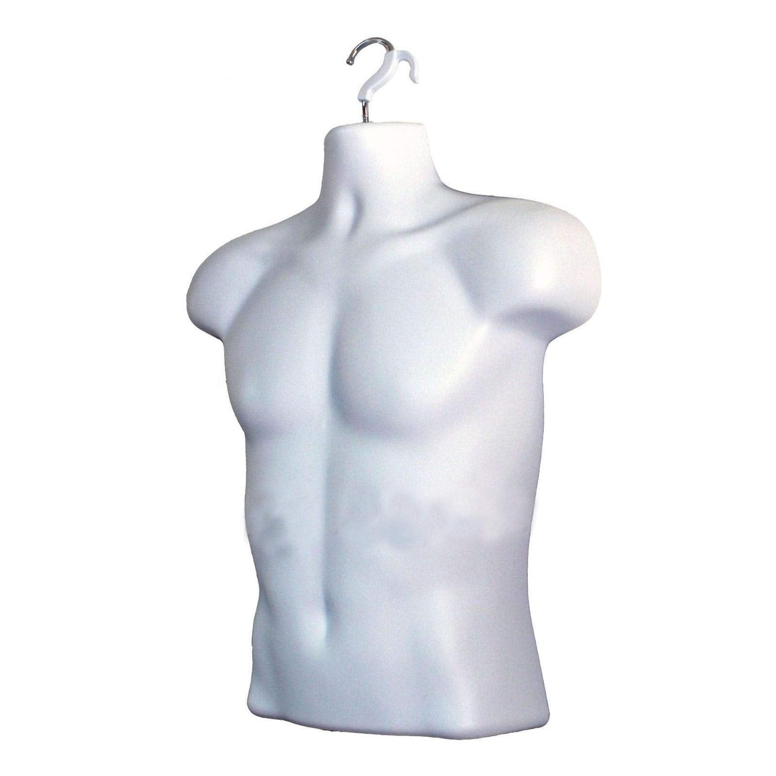 Half Body 3/4 Male white Hanging Plastic Mannequin