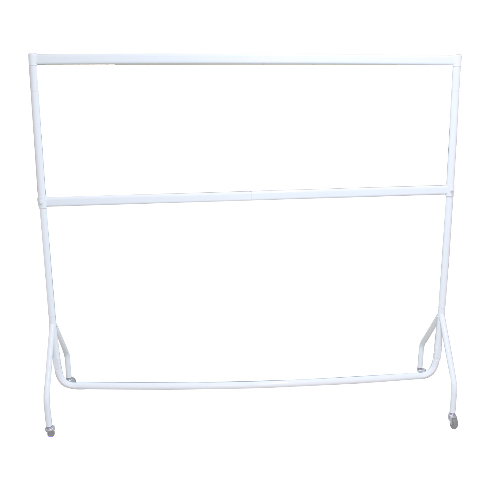 White  Heavy Duty Clothes Rail Double Hanging 2Tier Storage