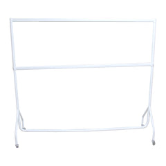 White  Heavy Duty Clothes Rail Double Hanging 2Tier Storage