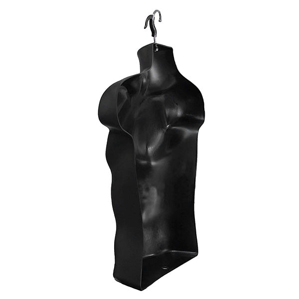 Half Body 3 Quarter Male Black Hanging Plastic Mannequin
