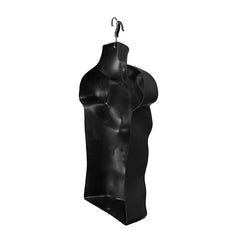 Half Body 3 Quarter Male Black Hanging Plastic Mannequin