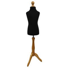 Children Dressmakers Dummy Age 6-8 Years Black With Choice of Lightwood Tripod stands